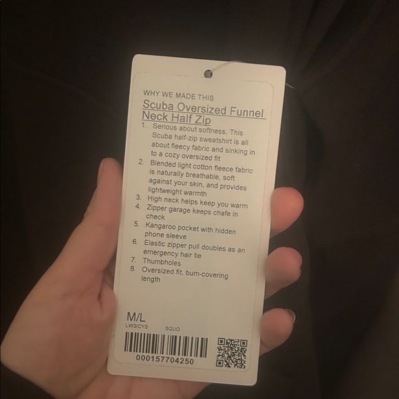 lululemon oversized Funnel neck Half-Zip Scuba Sequoia M/L - Picture 3 of 3